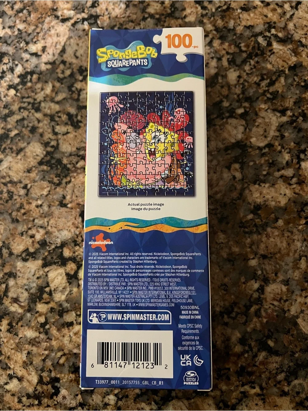 SpongeBob SquarePants Colorful Cartoon Puzzle 100 Piece - Yellow & Pink Artwork
